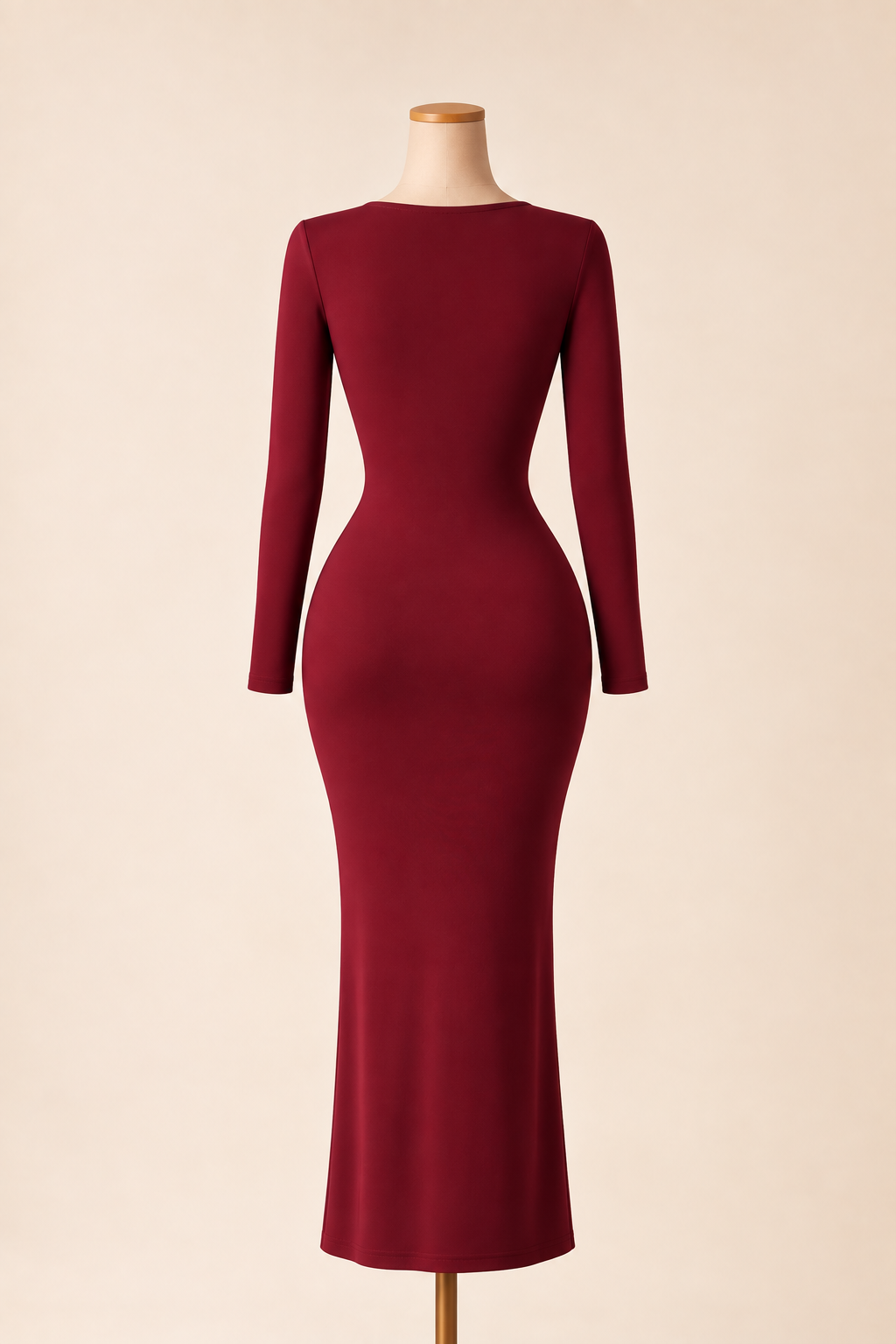 il Lingerie Dress Maniche Lunghe in Burgundy.