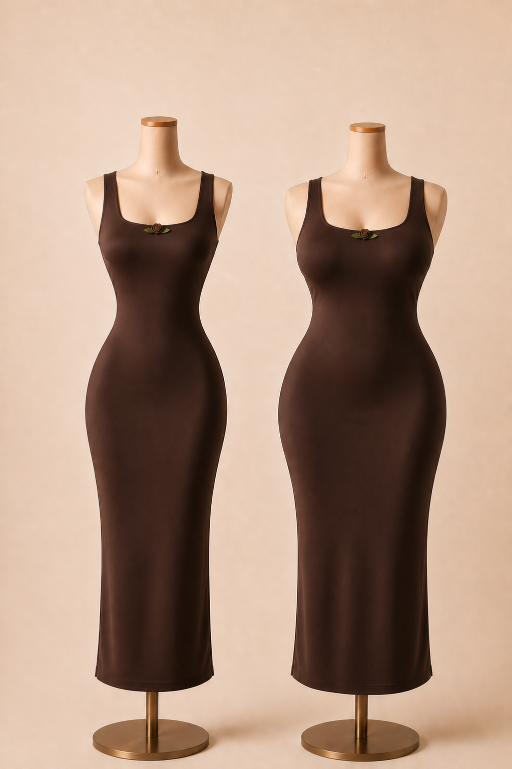 il Lingerie Dress Modellante in Coffee.